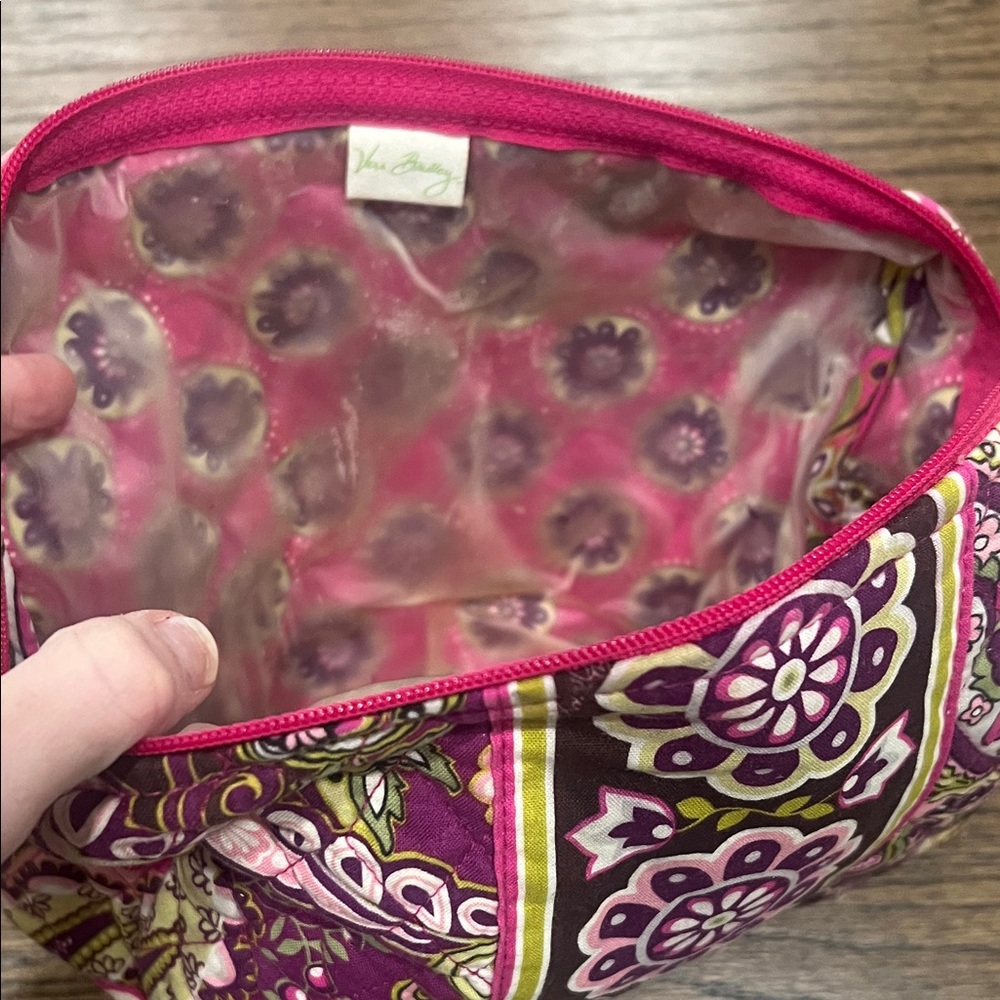 Vera Bradley Floral Pink and Purple Cosmetic Case - Picture 5 of 6